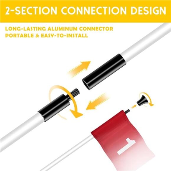 Golf Flagstick,Practice Putting Green Flag Stick for Yard,Golf Pole Pin Flagpole - Picture 3 of 7